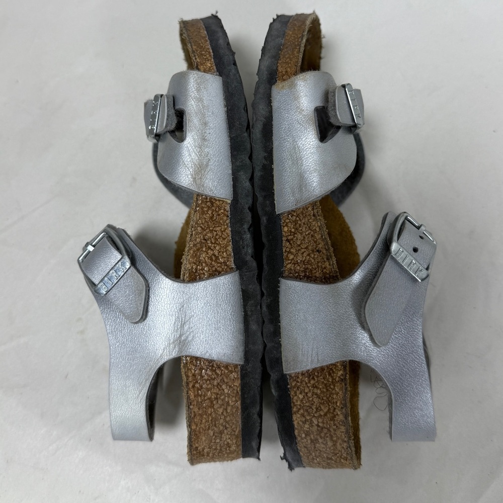Little Kids Silver Rio‎ Birkenstock Strap On Sandals-Size 27 (US 9-9.5) - Picture 5 of 15